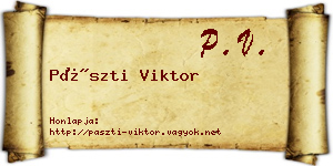 Pászti Viktor névjegykártya